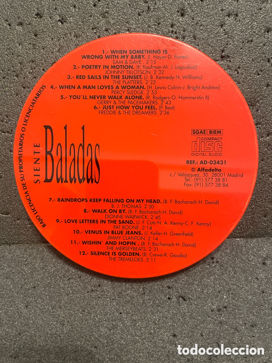 CDs de m&uacute;sica: CD SIENTE BALADAS - 12 GRANDES EXITOS - Foto 2