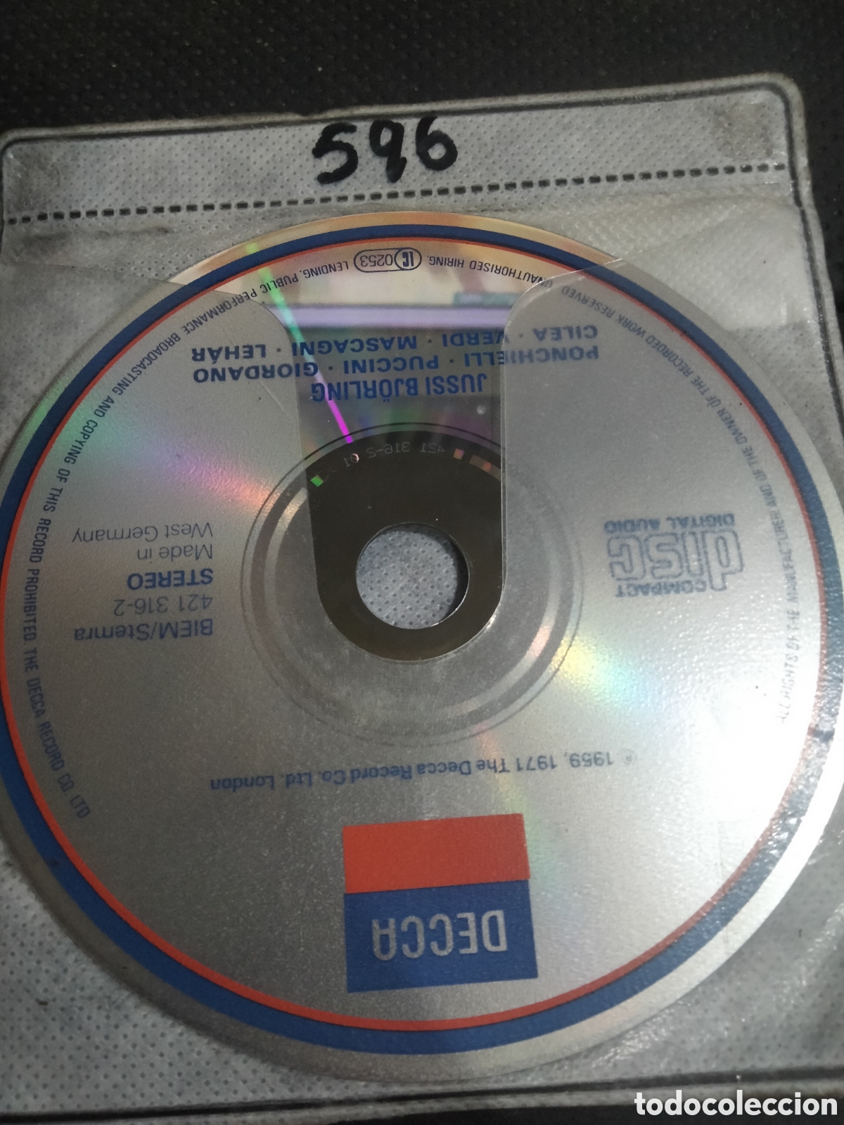 CDs de m&uacute;sica: Jussi bjorling -596 (disco solo) - Foto 1