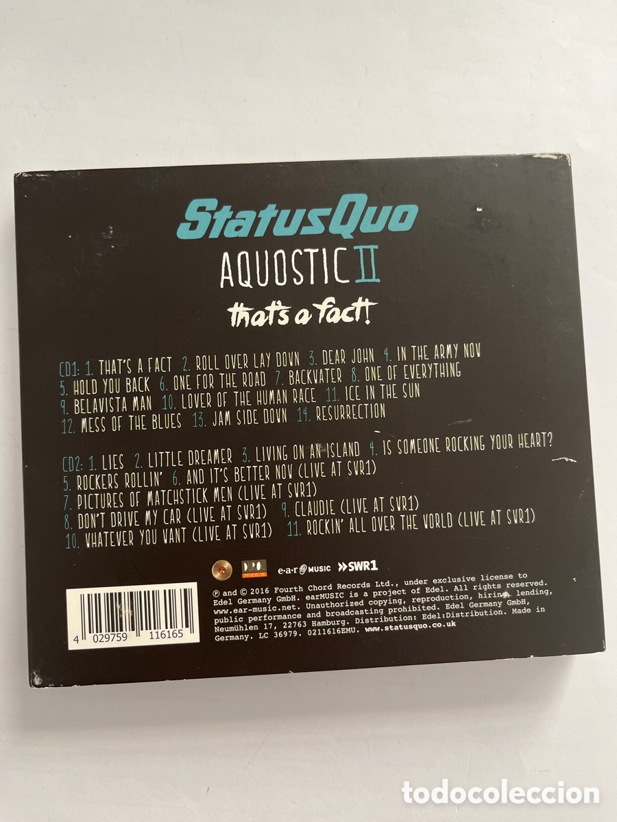 CDs de m&uacute;sica: Status Quo &ndash; Aquostic II : Thats A Fact !-2016-CD - Foto 2