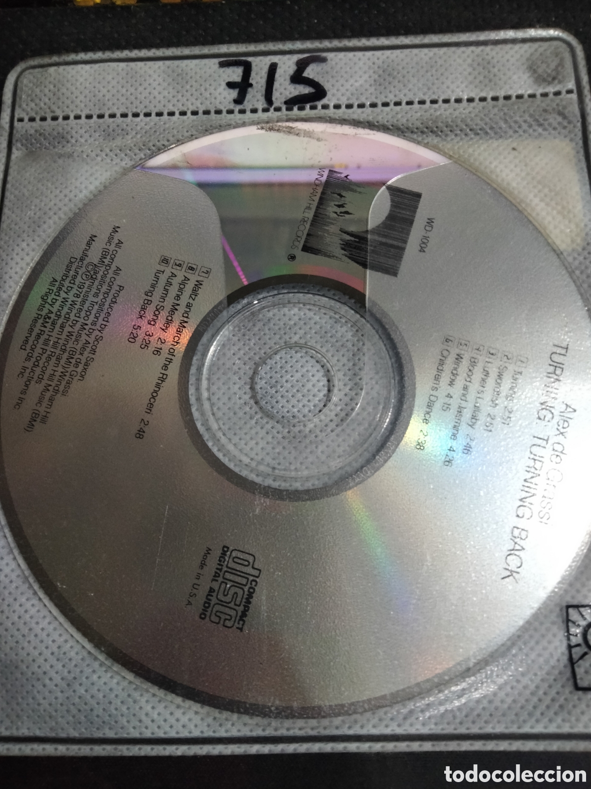 CDs de m&uacute;sica: CD Alex de grassi turning back -715 (disco solo) - Foto 1