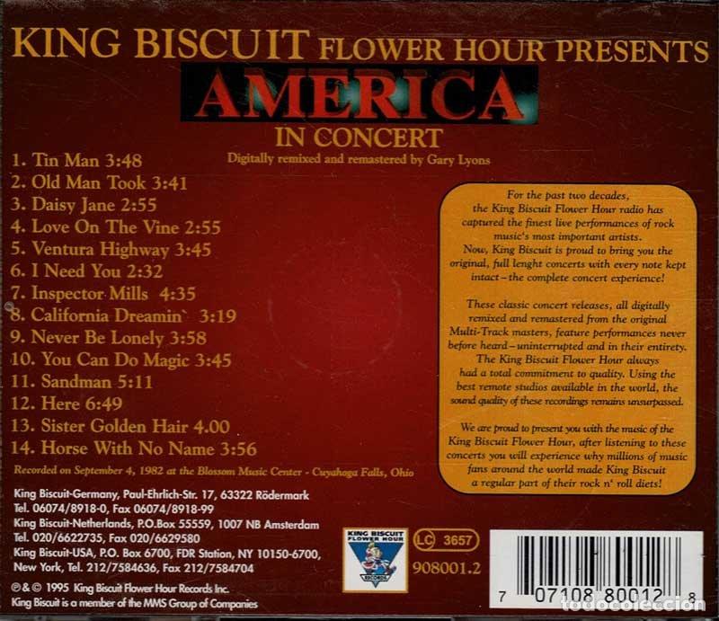 CDs de m&uacute;sica: America - In Concert. CD - Foto 2