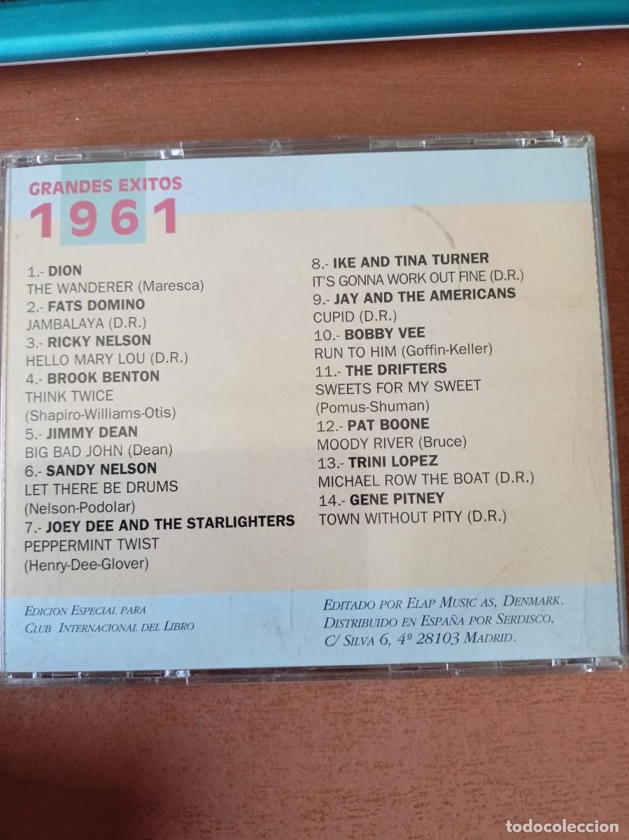 CDs de m&uacute;sica: Grandes exitos 1961 - Colecci&oacute;n los 60 de los 60 - Foto 2