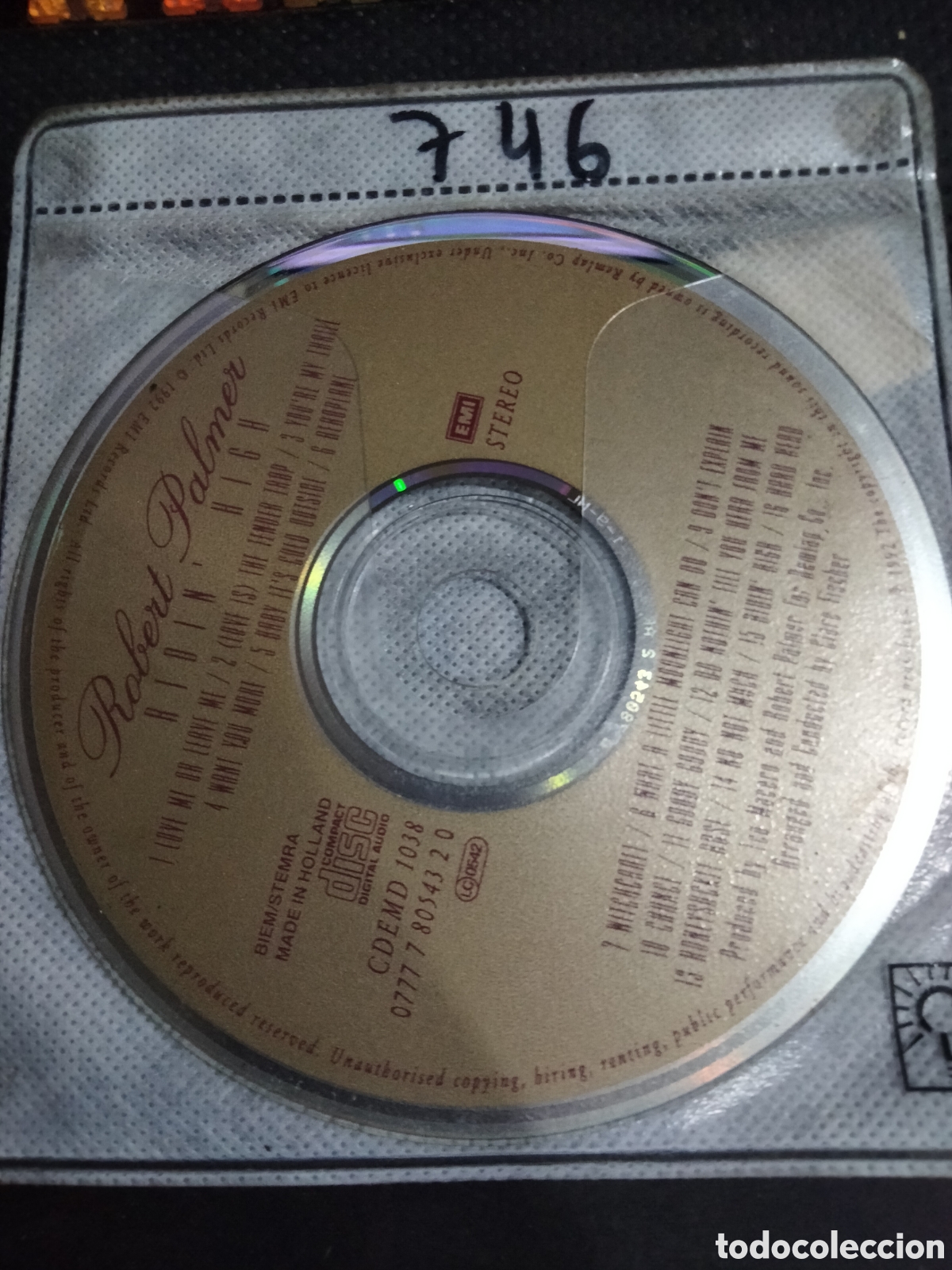 CDs de m&uacute;sica: CD Robert palmer Ridin high -746 (disco solo) - Foto 1