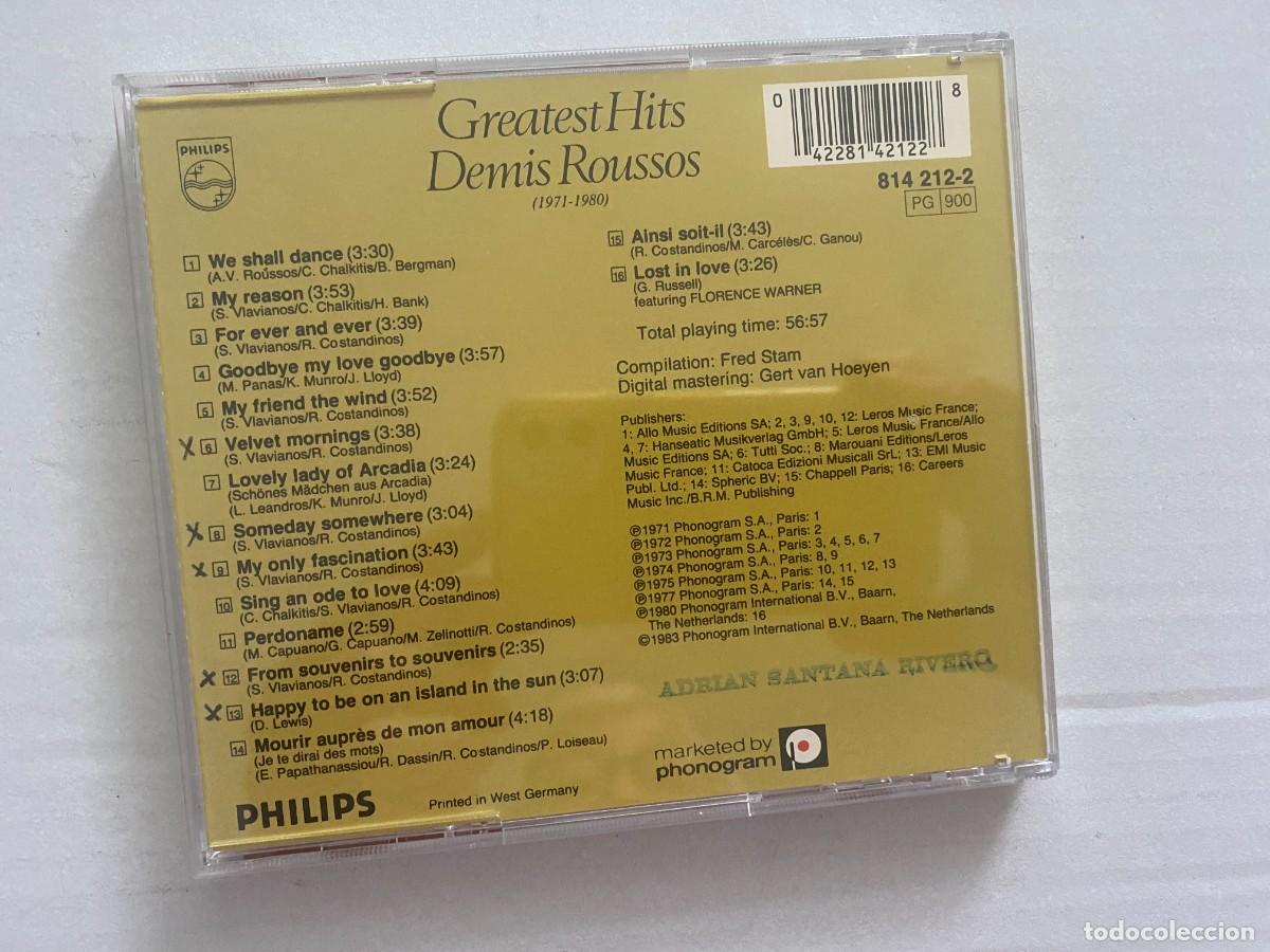 CDs de m&uacute;sica: CD DEMIS ROUSSOS - GRATEST HITS - Foto 2