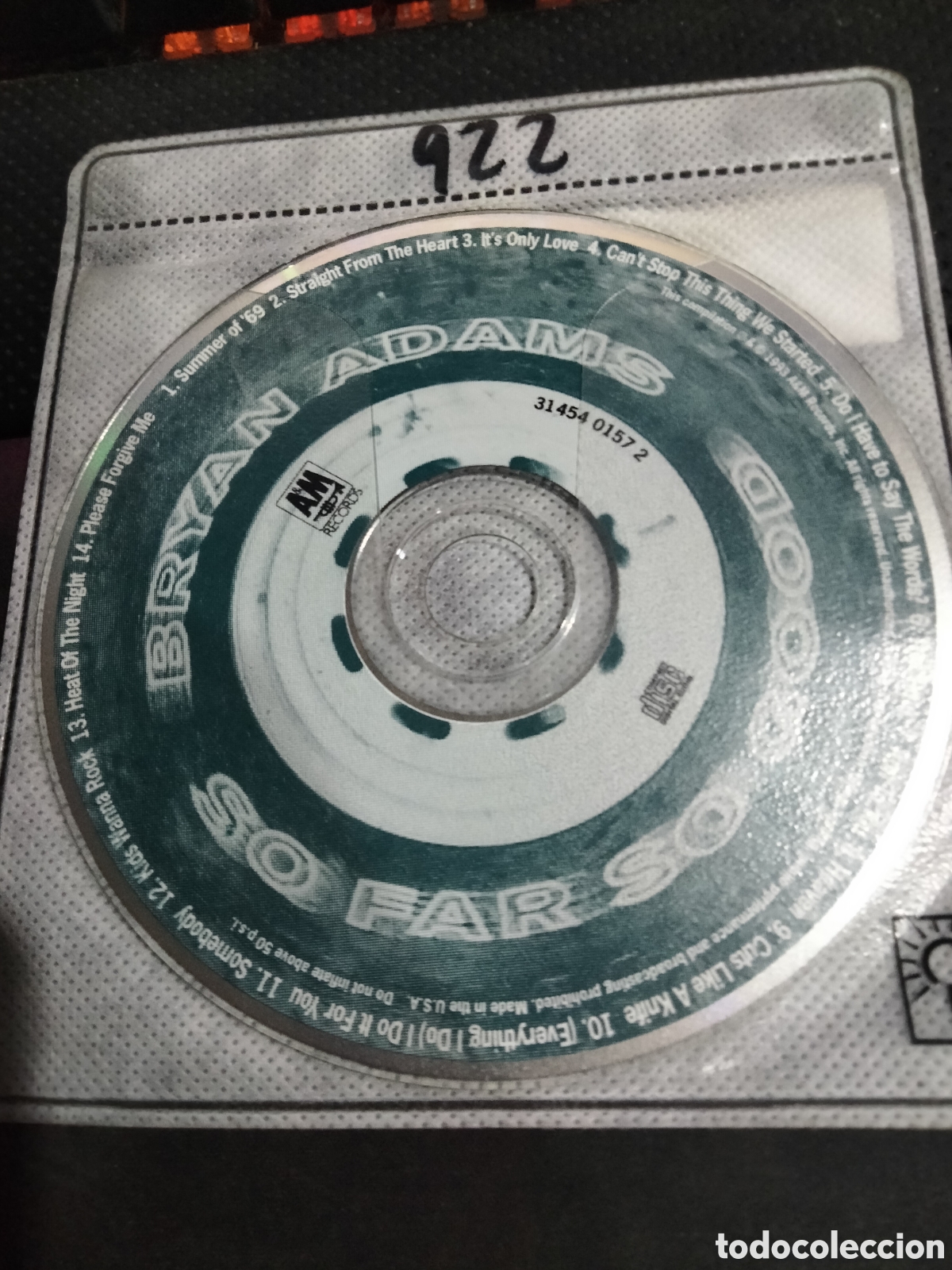 CDs de m&uacute;sica: Cd Bryan Adams so far so good -922 (disco solo) - Foto 1