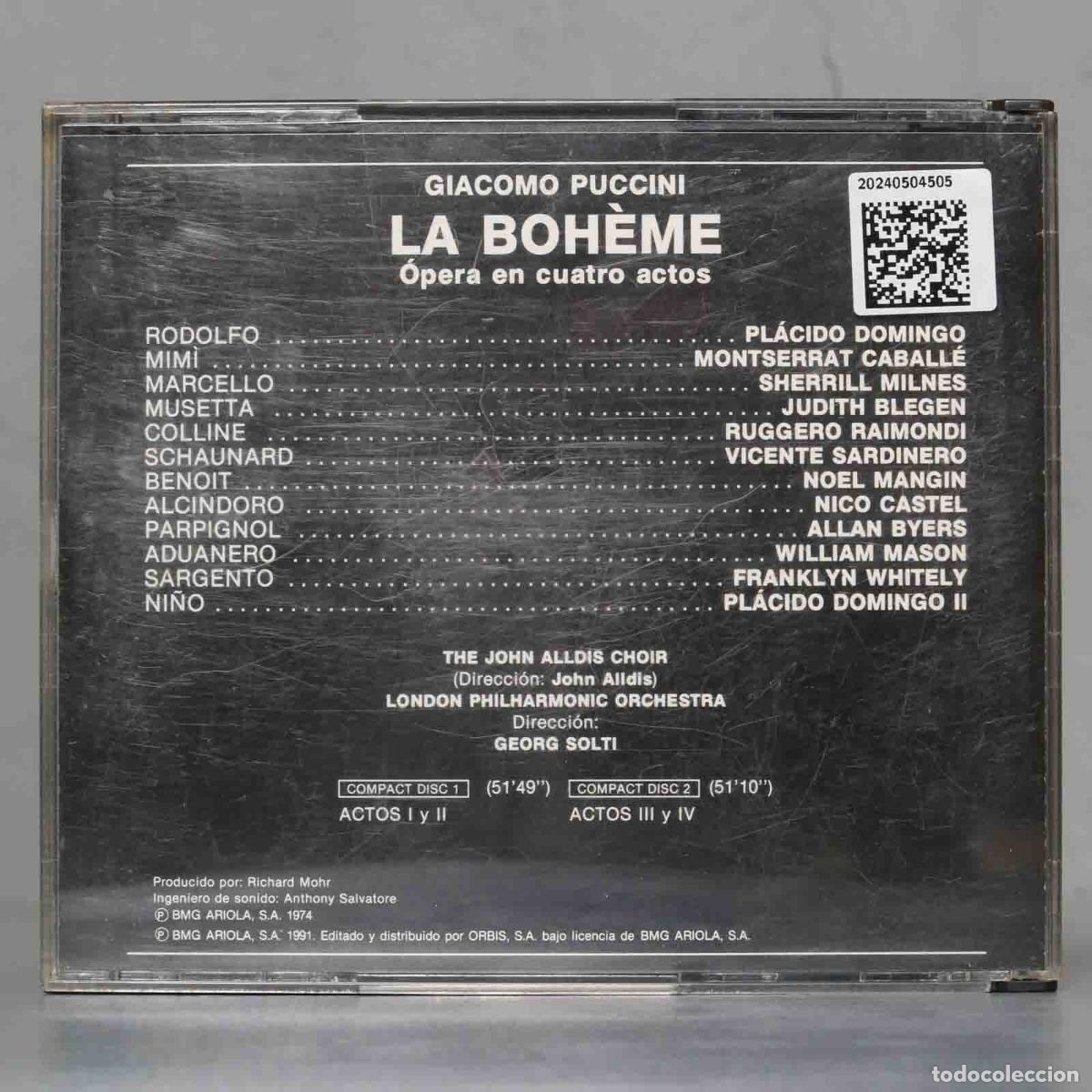 CDs de m&uacute;sica: CD. La Boh&egrave;me. PUCCINI. SOLTI - Foto 2