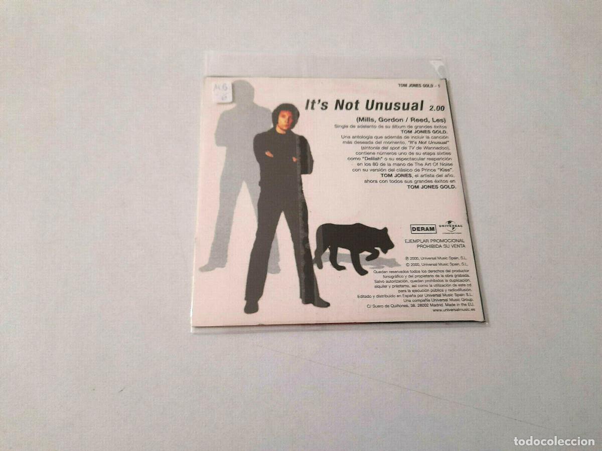 CDs de m&uacute;sica: TOM JONES &rdquo;ITS NOT UNUSUAL&rdquo; CD SINGLE 1 TRACKS - Foto 2