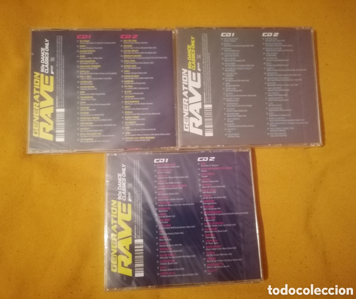 CDs de m&uacute;sica: GENERATION RAVE 90S CLASSICS 3 RECOPILATORIOS X 6CDs - Foto 2