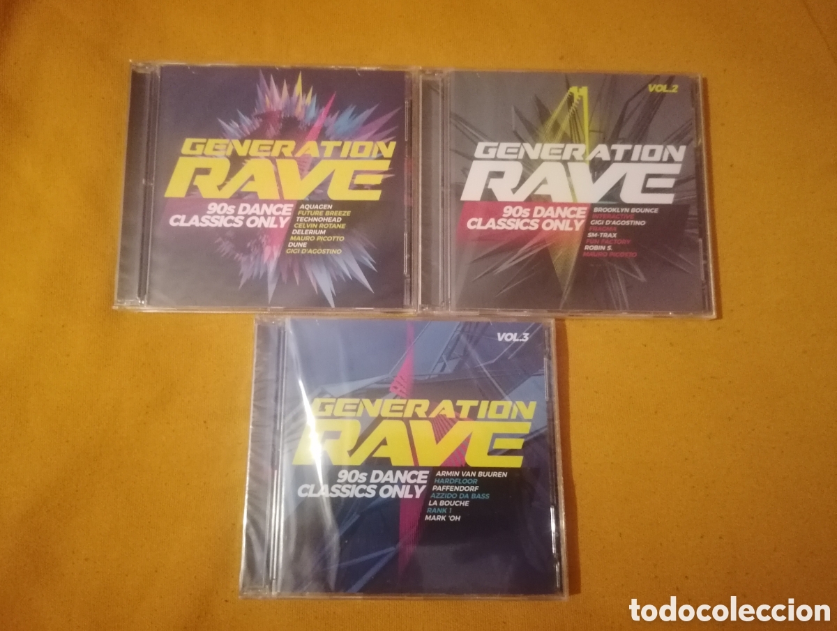 CDs de m&uacute;sica: GENERATION RAVE 90S CLASSICS 3 RECOPILATORIOS X 6CDs - Foto 1