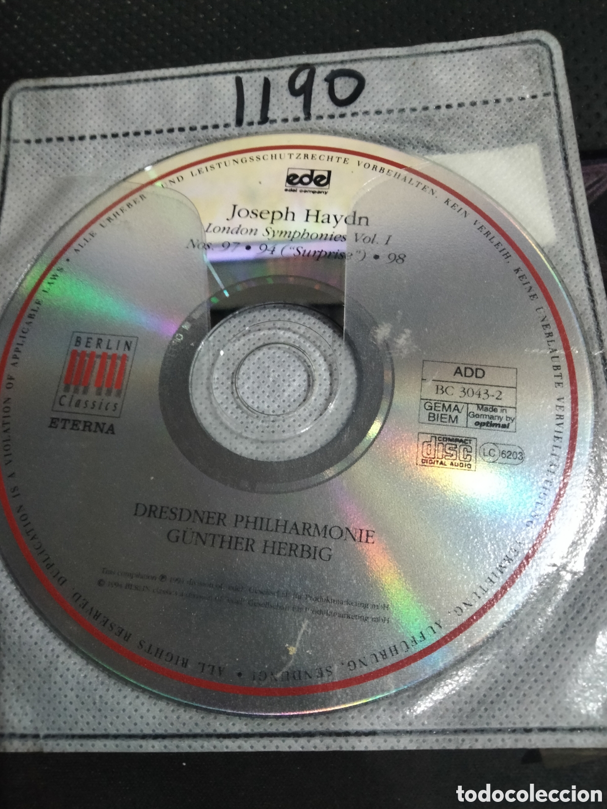 CDs de m&uacute;sica: Cd Joseph haydn -1190 (disco solo) - Foto 1