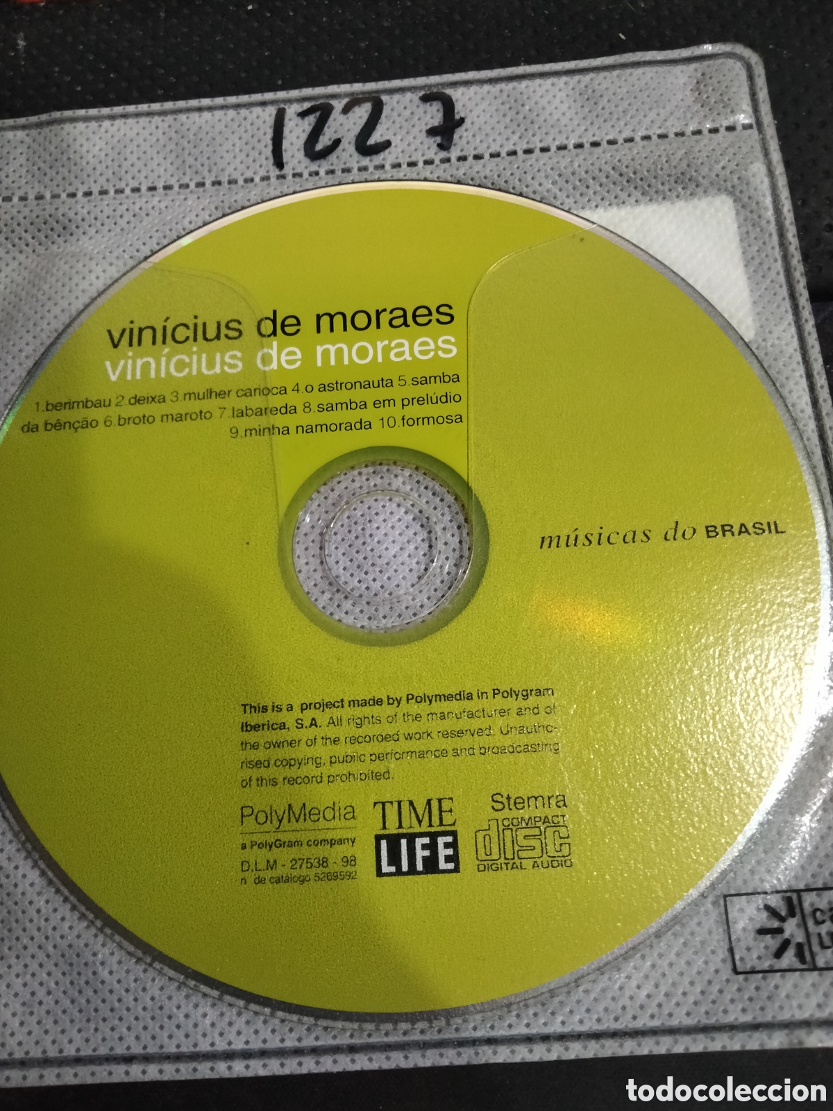 CDs de m&uacute;sica: Cd vinicius de moraes -1227 (disco solo) - Foto 1