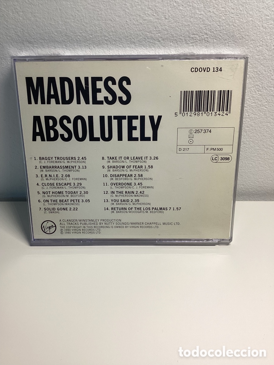 CDs de m&uacute;sica: Madness - Absolutely - Cd 1989 - Foto 2
