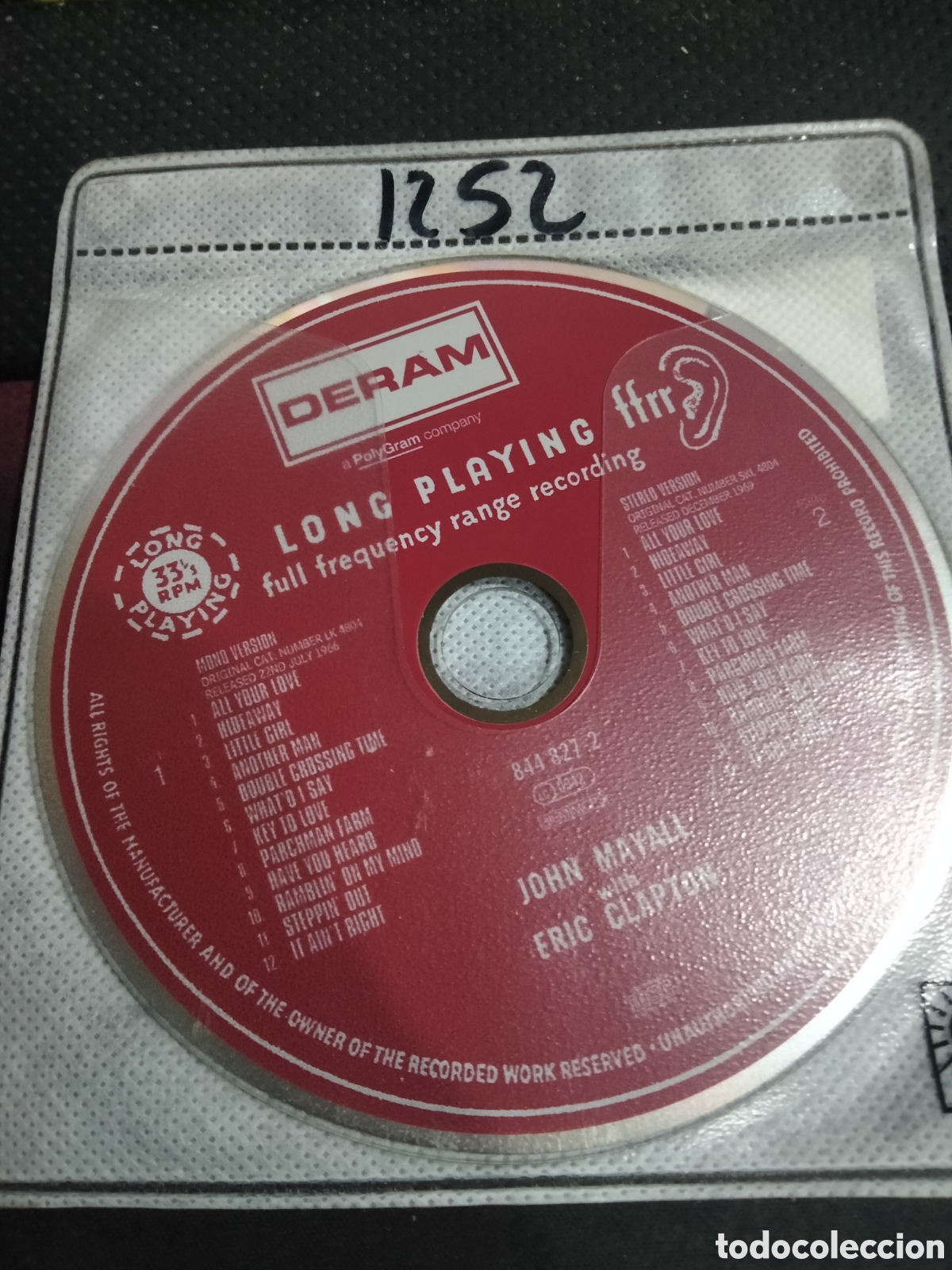 CDs de m&uacute;sica: Cd John mayall with Eric clapton -1252 (disco solo) - Foto 1