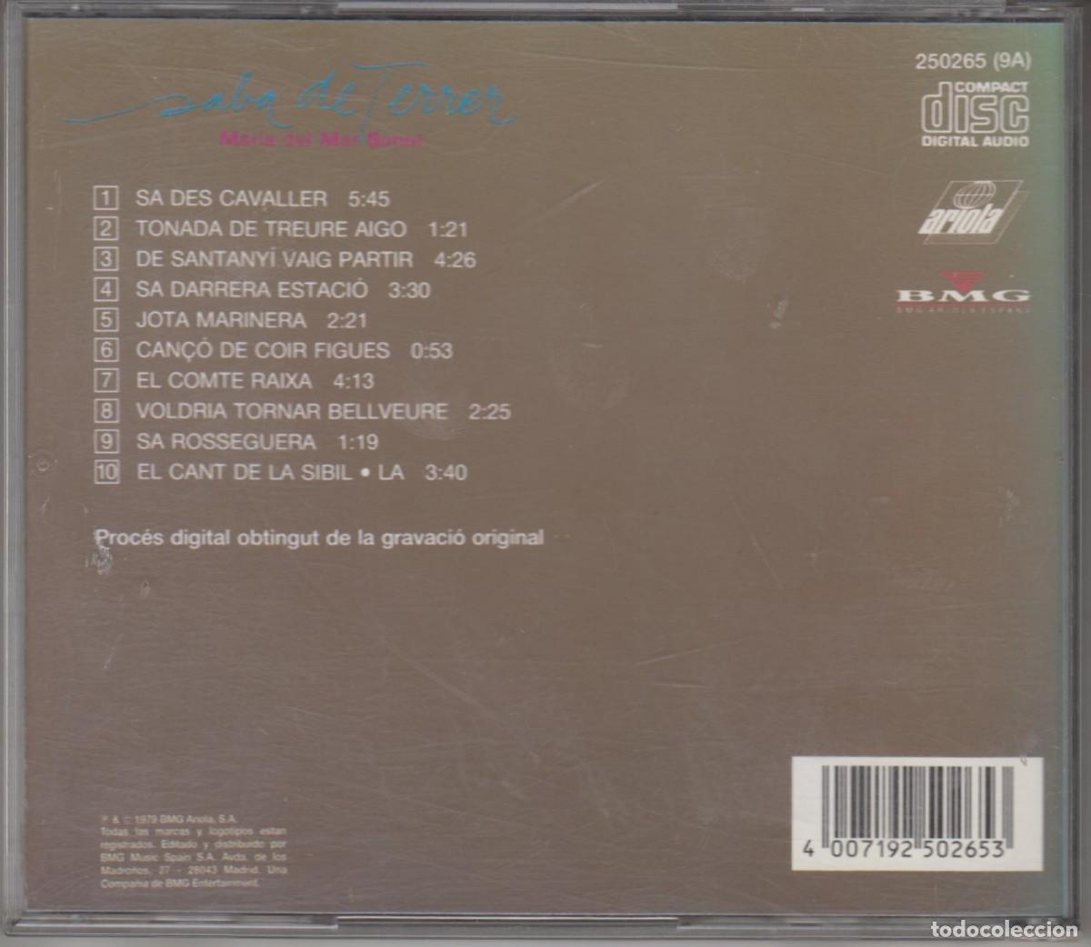 CDs de m&uacute;sica: Maria del Mar Bonet cd Saba de terrer 1990 - Foto 2