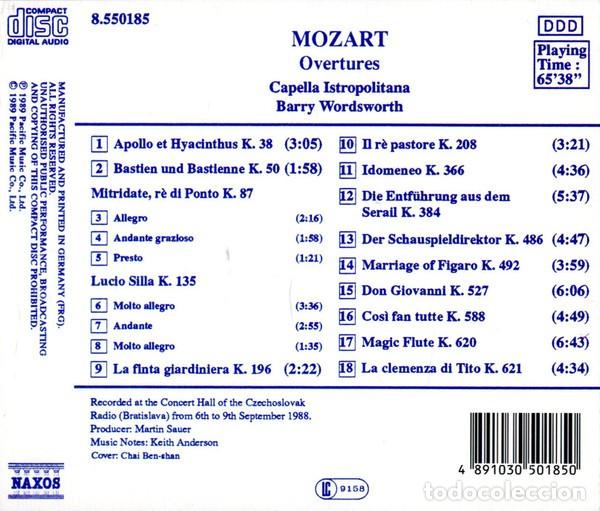 CDs de m&uacute;sica: MOZART: OVERTURES - NAXOS - CD - Foto 2