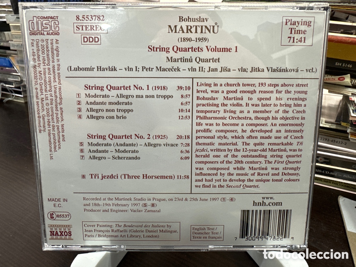 CDs de m&uacute;sica: Martinů - Martinů Quartet - String Quartets Nos. 1 And 2 &bull; Tři Jezdci (CD, Comp) - Foto 2