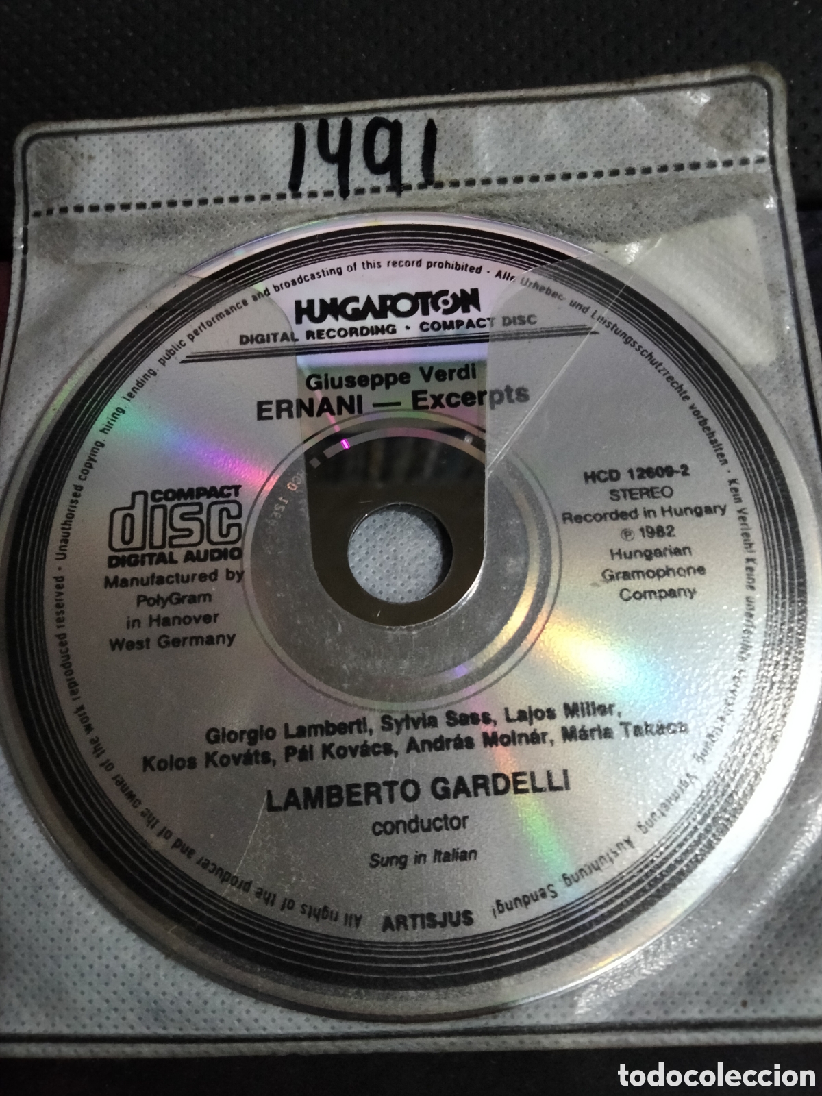CDs de M&uacute;sica: Cd verdi ernani -1491 (disco solo)