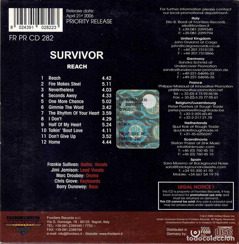 CDs de m&uacute;sica: Survivor - Reach. CD - Foto 2