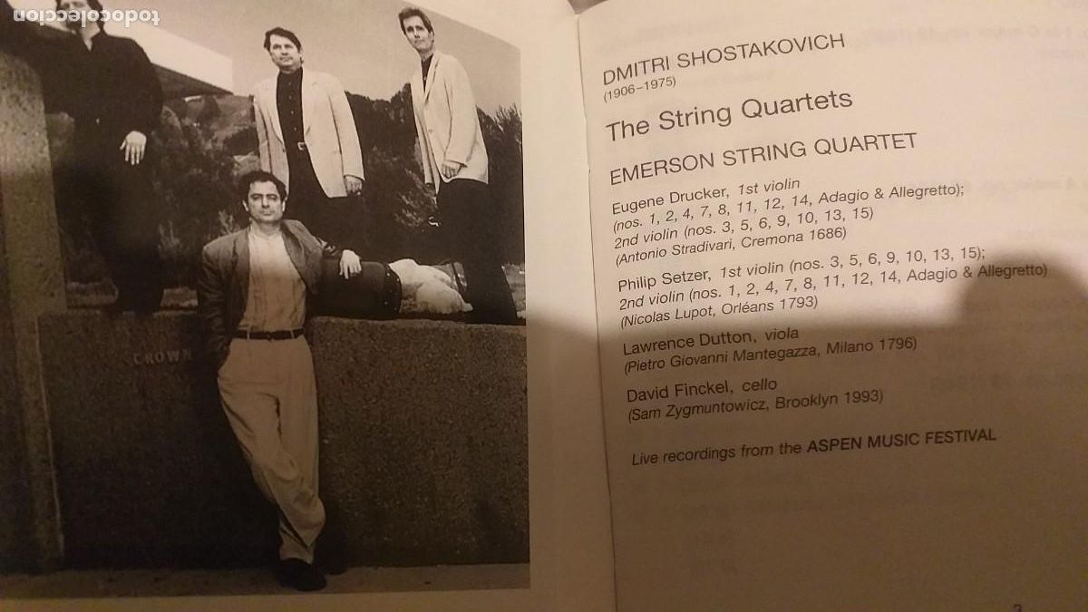 CDs de m&uacute;sica: SHOSTAKOVICH: THE STRING QUARTETS - Emerson String Quartet (5 cd) - Foto 5
