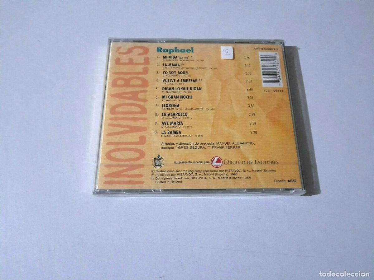 CDs de m&uacute;sica: RAPHAEL &rdquo;INOLVIDABLES&rdquo; CD 10 TRACKS PRECINTADO SEALED - Foto 2