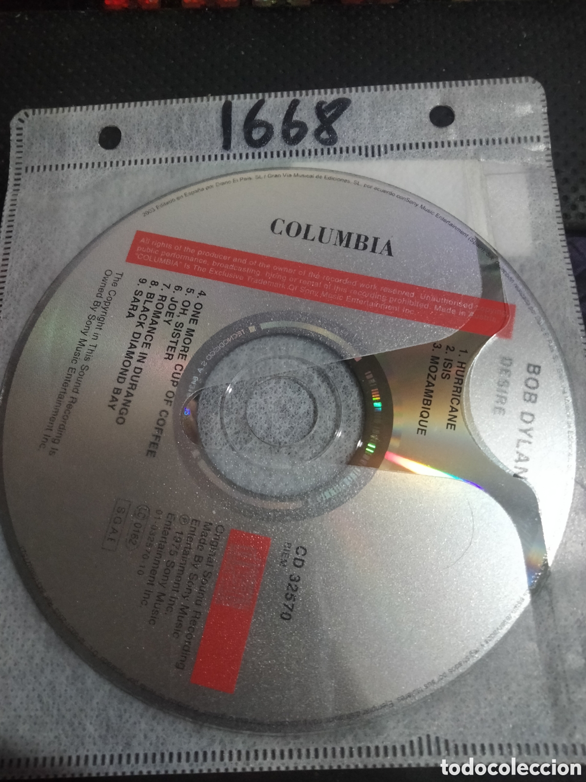 CDs de m&uacute;sica: Cd Bob Dylan -1668 (disco solo) - Foto 1