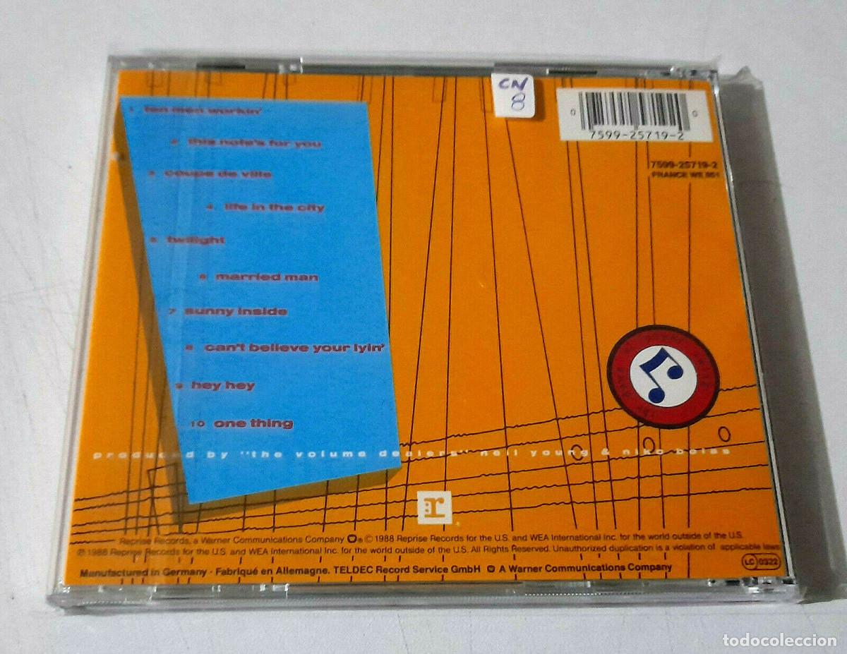 CDs de m&uacute;sica: NEIL YOUNG &rdquo;THIS NOTES FOR YOU&rdquo; CD 10 TRACKS COMO NUEVO - Foto 2