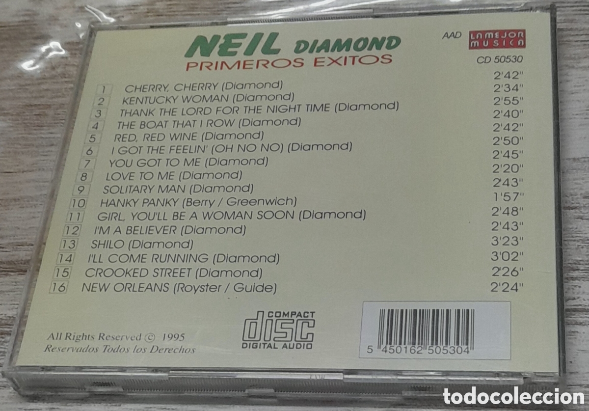 CDs de m&uacute;sica: NEIL DIAMOND - PRIMEROS EXITOS - Foto 2