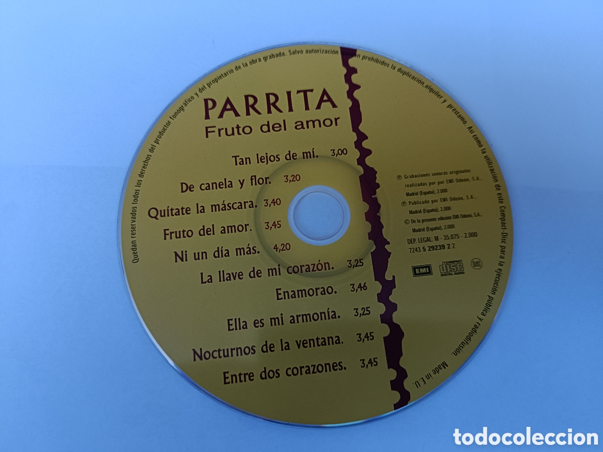 CDs de m&uacute;sica: CD Parrita -Fruta del Amor- - Foto 1