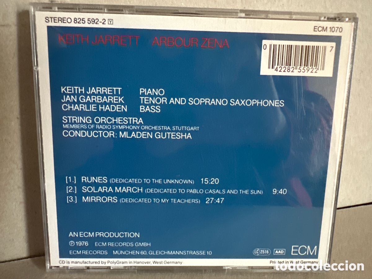 CDs de m&uacute;sica: Keith Jarrett - Arbour Zena (CD) - Foto 2