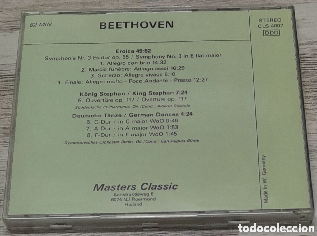 CDs de m&uacute;sica: BEETHOVEN - EROICA - MASTER CLASSIC - Foto 2