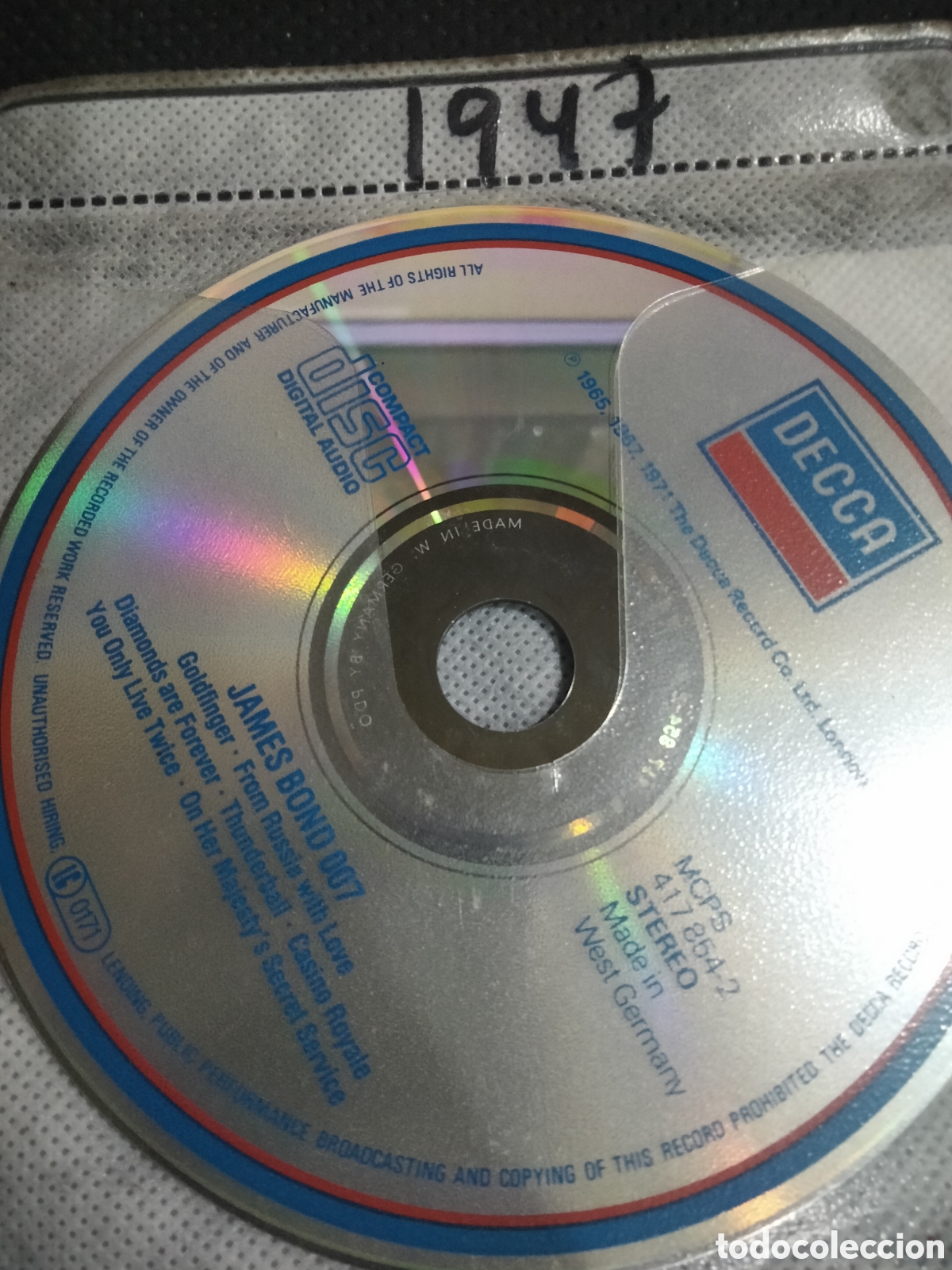 CDs de m&uacute;sica: Cd BSO James Bond -1947 (disco solo) - Foto 1