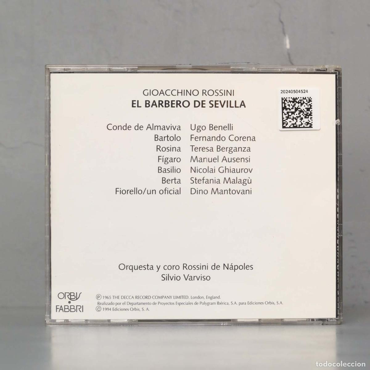 CDs de m&uacute;sica: 2 CD. EL BARBERO DE SEVILLA. VARVISO. ROSSINI - Foto 2