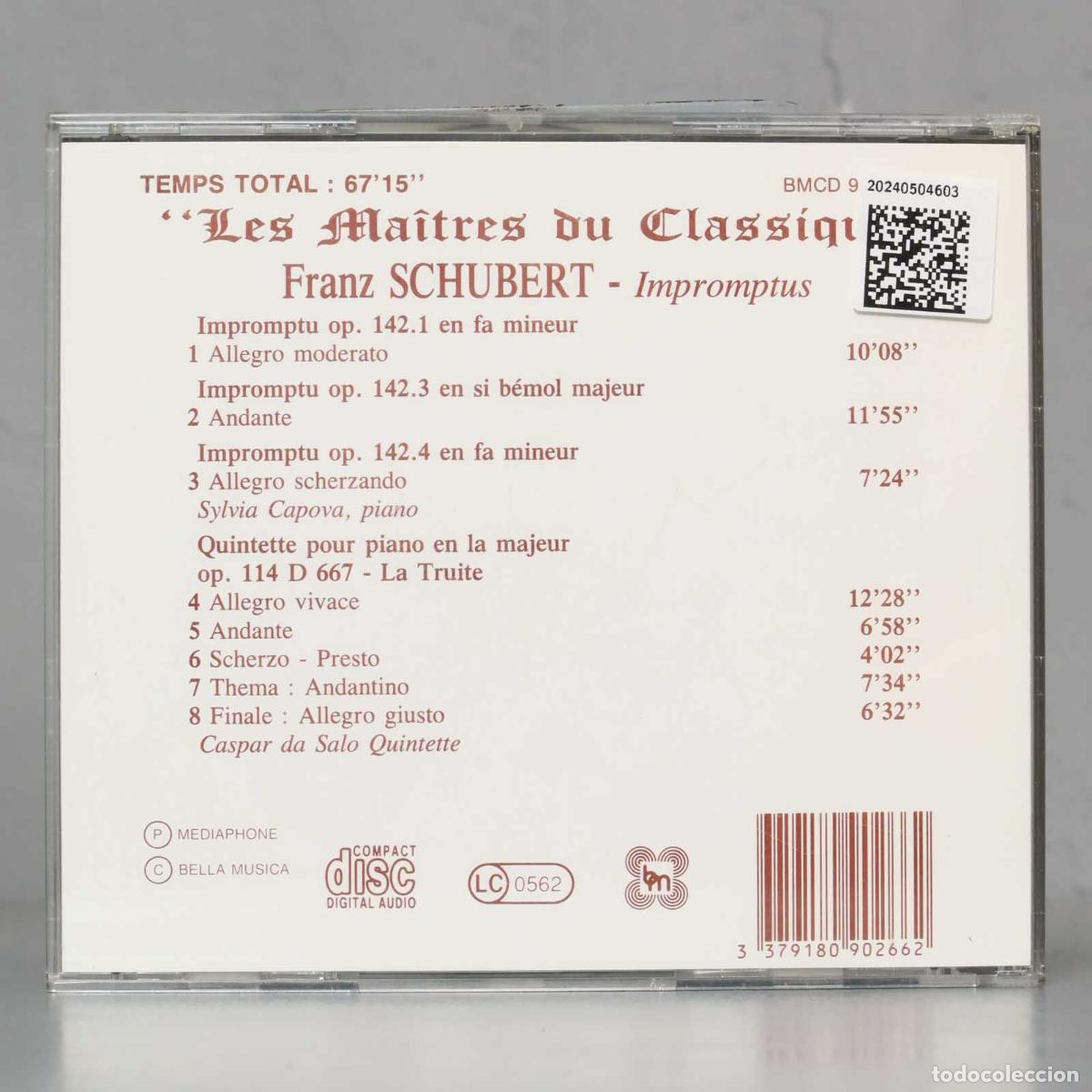 CDs de m&uacute;sica: CD. SCHUBERT. IMPROMPTUS. CAPOVA - Foto 2