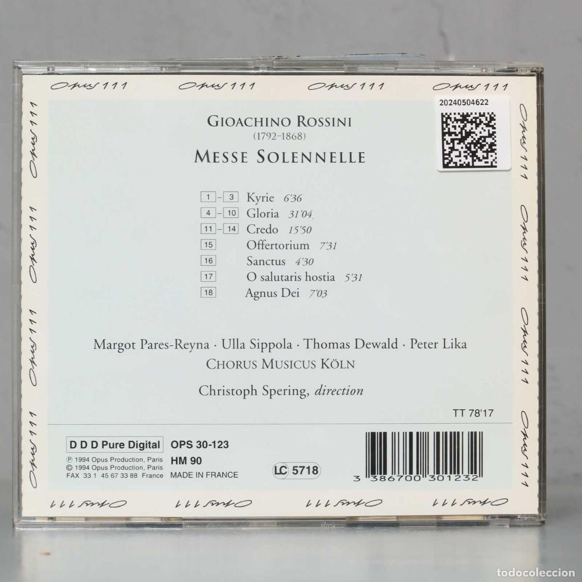 CDs de m&uacute;sica: CD. Spering &ndash; Messe Solennelle. ROSSINI - Foto 2