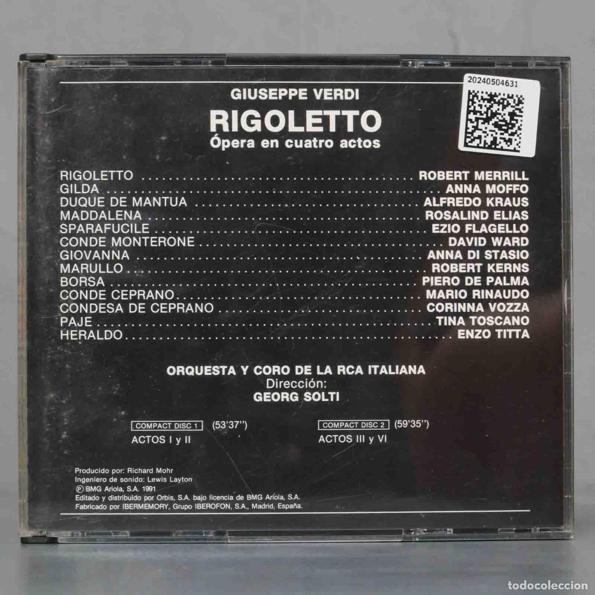 CDs de m&uacute;sica: CD. RIGOLETTO. VERDI. SOLTI - Foto 2