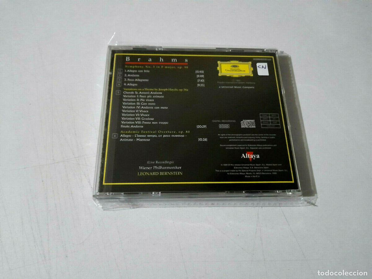 CDs de m&uacute;sica: LEONARD BERNSTEIN &rdquo;BRAHMS SYMPHONY No 3 VARIATIONS ON A&rdquo; CD 6 TRACKS COMO NUEVO - Foto 2