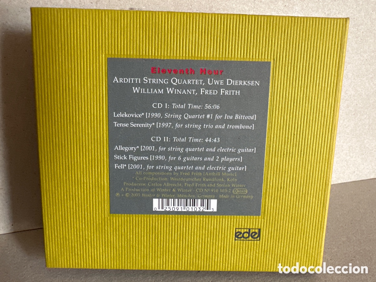 CDs de m&uacute;sica: Fred Frith - Arditti String Quartet, Uwe Dierksen, William Winant - Eleventh Hour (2xCD) - Foto 3