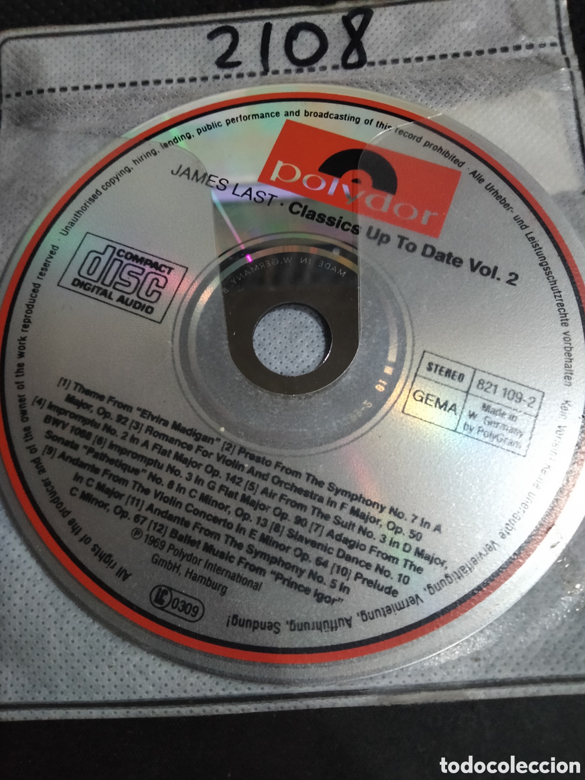 CDs de m&uacute;sica: Cd James last -2108 (disco solo) - Foto 1