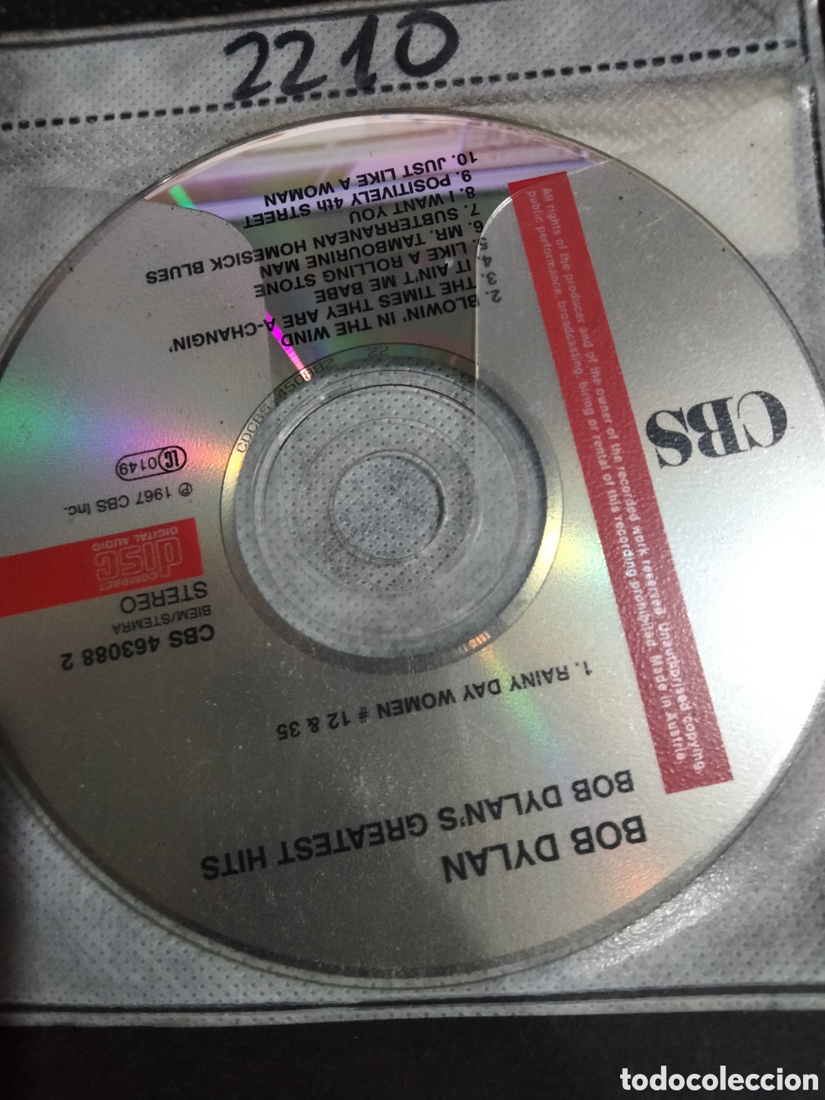 CDs de M&uacute;sica: Cd Bob Dylan greatest hits -2210 (disco solo)