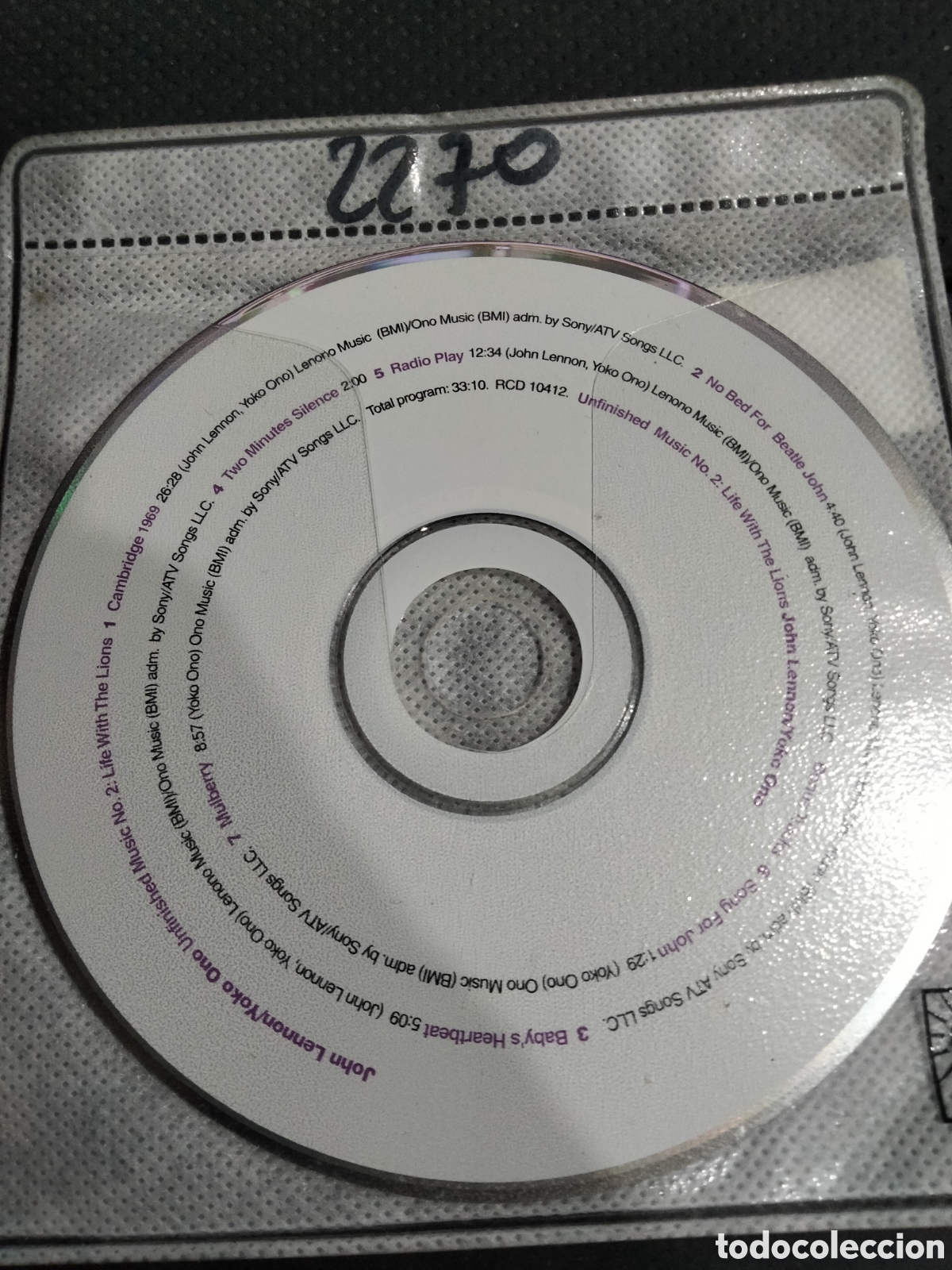 CDs de M&uacute;sica: Cd John Lennon unfinished music -2270 (disco solo)