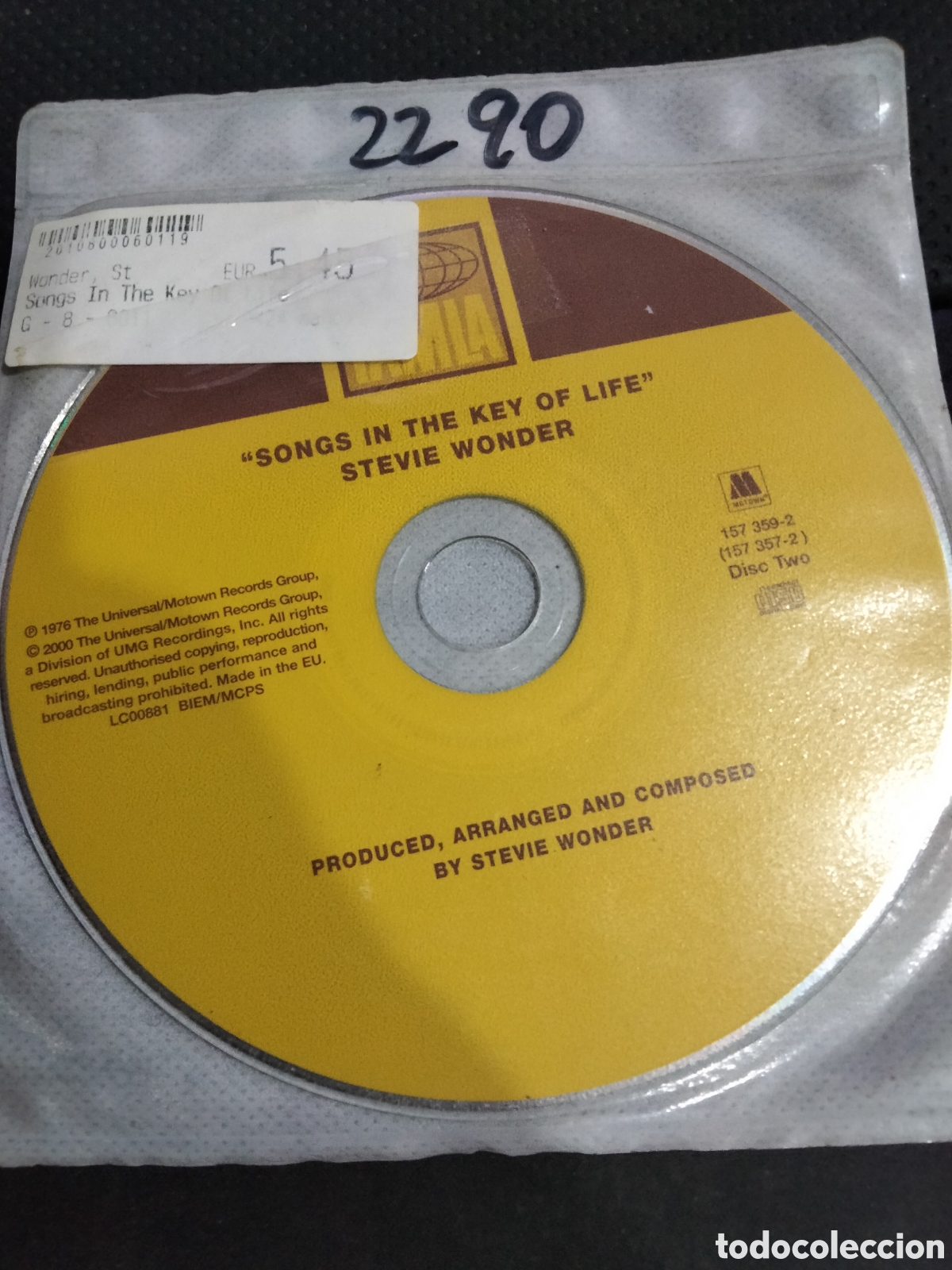 CDs de m&uacute;sica: Cd Stevie wonder -2290 (disco solo) - Foto 1