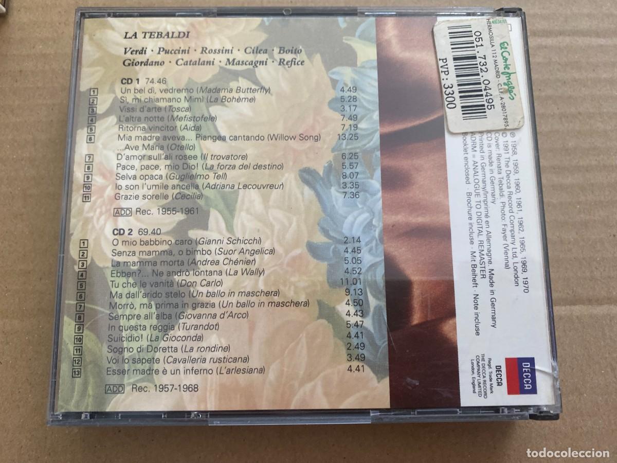 CDs de m&uacute;sica: CD DOBLE LA TEBALDI - INCLUYE LIBRETO - Foto 2