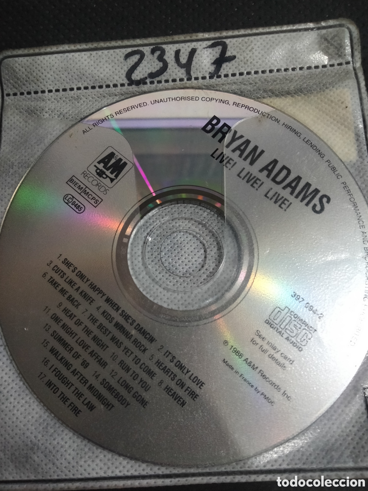 CDs de m&uacute;sica: Cd Bryan Adams live -2347 (disco solo) - Foto 1