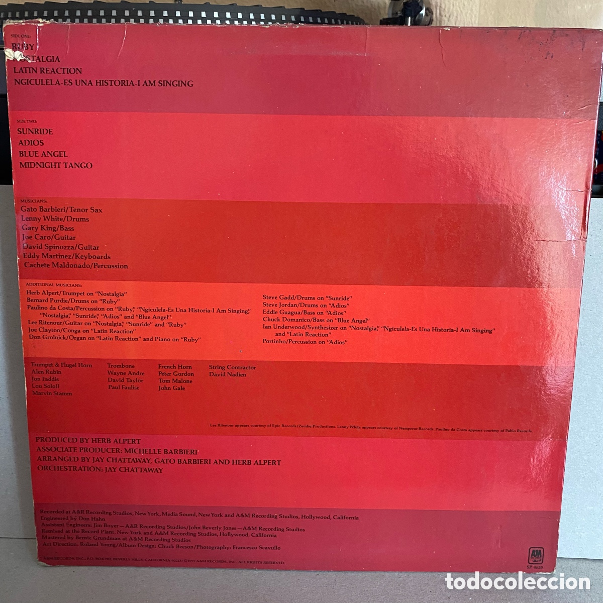 CDs de m&uacute;sica: Gato Barbieri - Ruby, Ruby (LP, Album) 1977/USA - Foto 2
