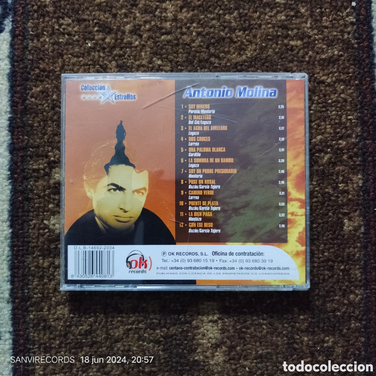 CDs de m&uacute;sica: CD, COLECCI&Oacute;N 5 ESTRELLAS: ANTONIO MOLINA - Foto 2