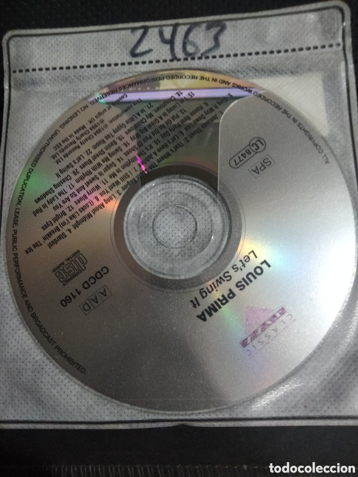 CDs de m&uacute;sica: Cd louis prima lets swing It -2463 (disco solo) - Foto 1