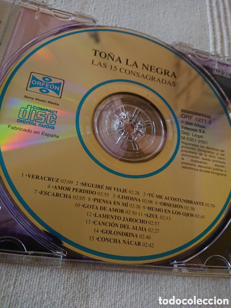 CDs de m&uacute;sica: To&ntilde;a La Negra&rdquo; - Las 15 consagradas - CD - Foto 5