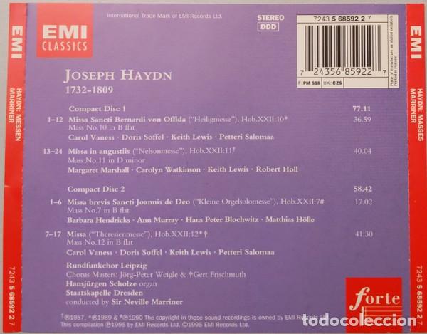 CDs de m&uacute;sica: HAYDN: MASSES - EMI - 2 CD - Foto 2