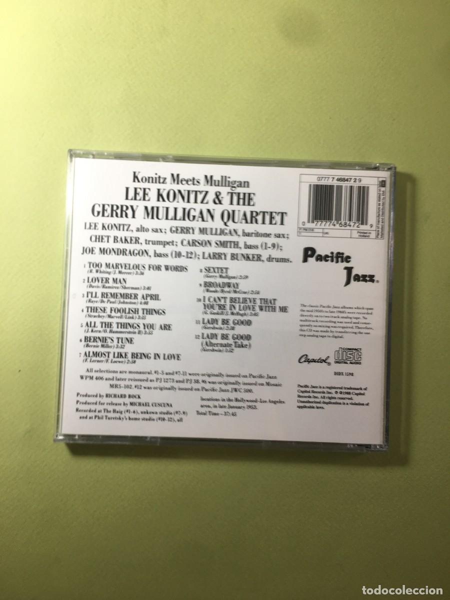 CDs de m&uacute;sica: LEE KONITZ & THE GERRY MULLIGAN QUARTET - CD IMPORTADO - Foto 3