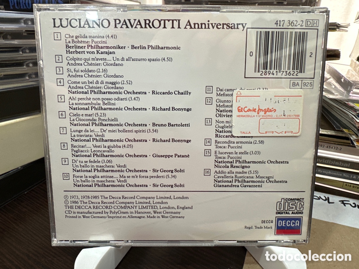 CDs de m&uacute;sica: Luciano Pavarotti - Anniversary (CD, Comp) - Foto 2